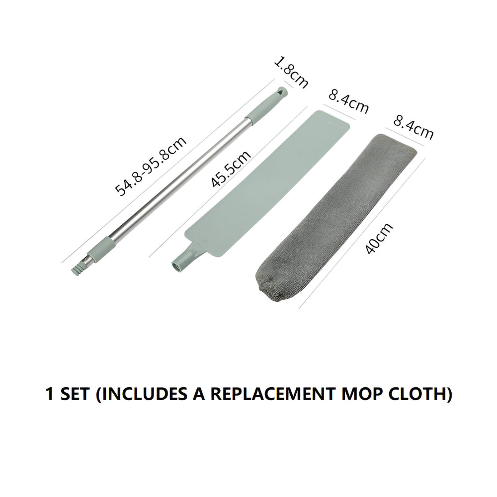 Slim Microfiber Mop with Extendable Tool for Tight Spaces