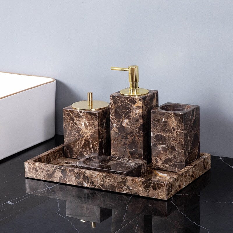 Luxurious Marble-Effect Bath Essentials for Stylish Bathrooms