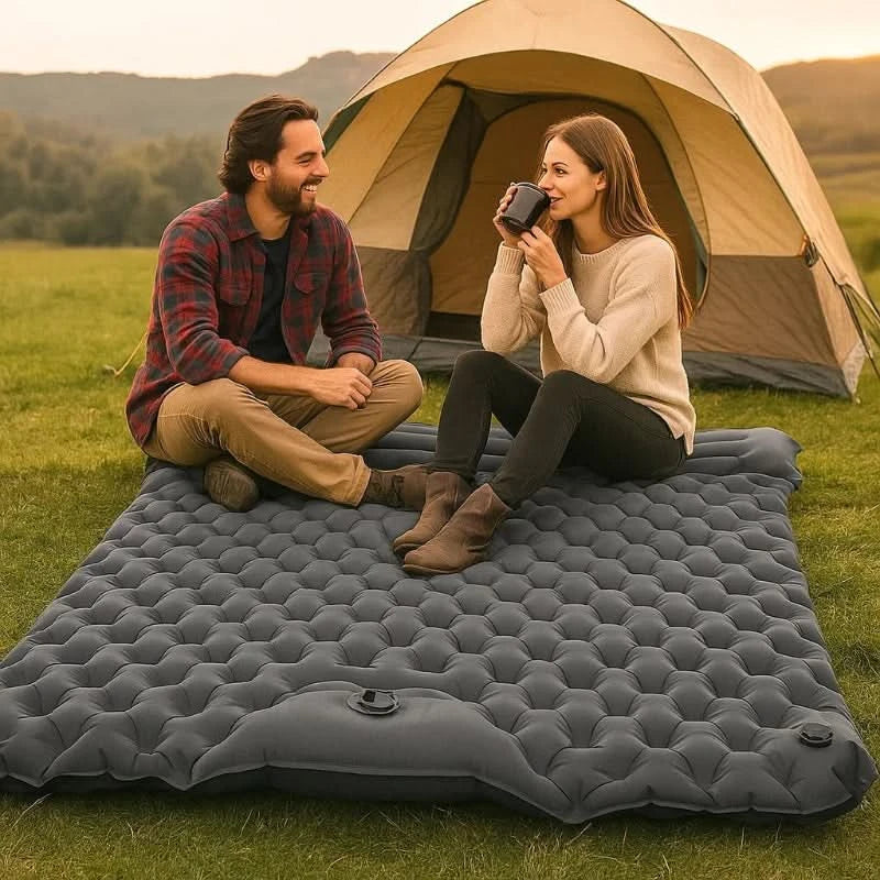 Lightweight Double Camping Sleeping Pad with Quick Inflation – Travel-Friendly Outdoor Comfort