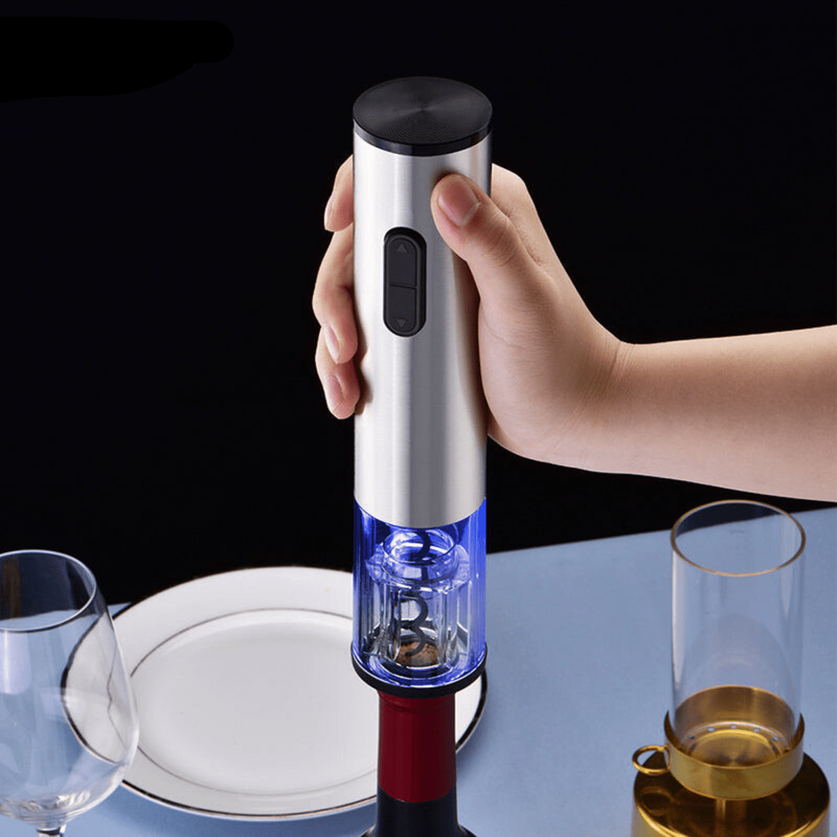 CorkMaster 4-in-1 Electric Wine Opener Set with Accessories