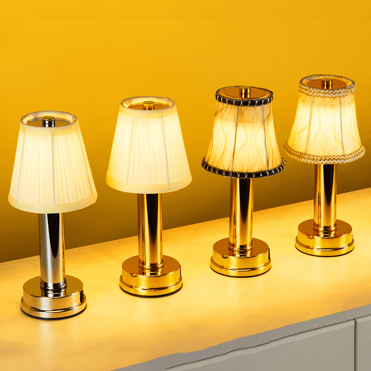 LuxeBeam Wireless Brass Table Lamp with Downlight Feature