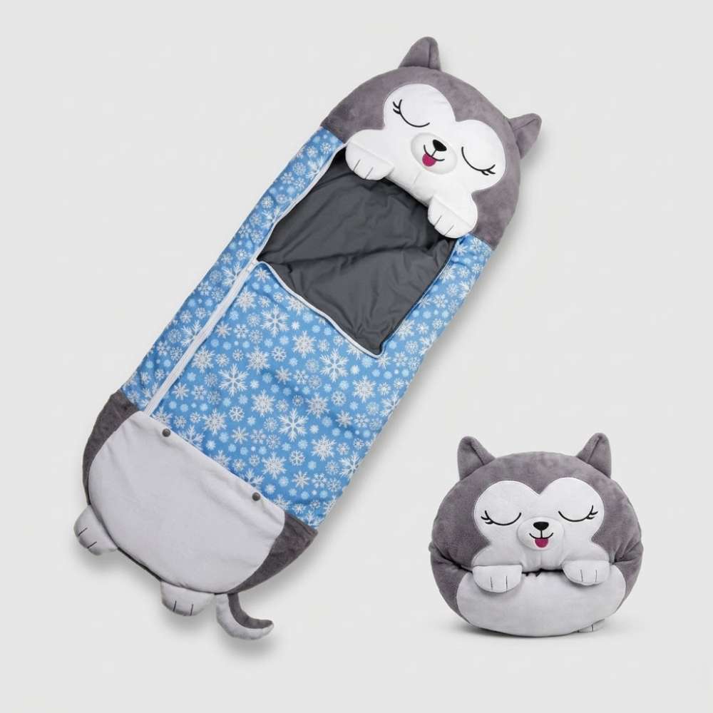 Kids Travel Sleeping Bag with Animal Pattern and Toddler Mat