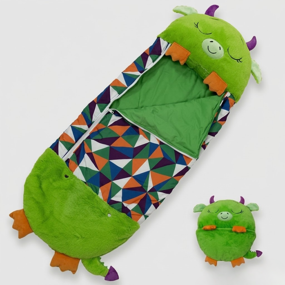 Kids Travel Sleeping Bag with Animal Pattern and Toddler Mat