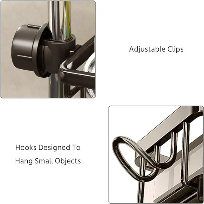 Aluminum Faucet Organizer for Kitchen – Rust Resistant & Space Saving