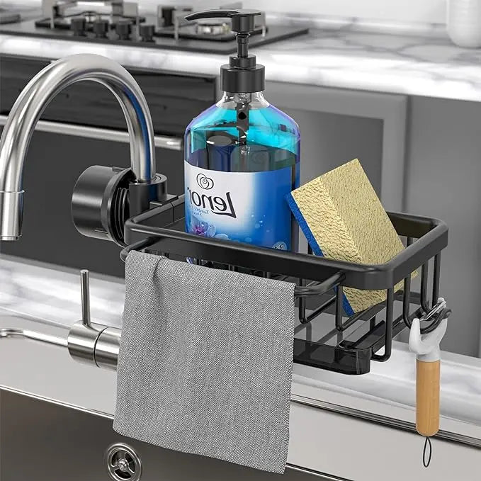 Aluminum Faucet Organizer for Kitchen – Rust Resistant & Space Saving