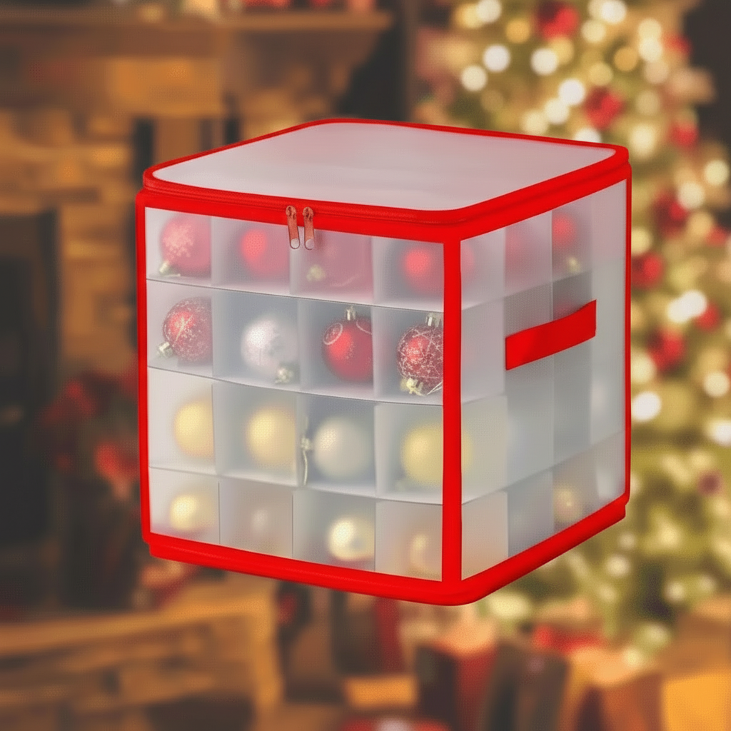 Transparent Holiday Ornament Storage Container