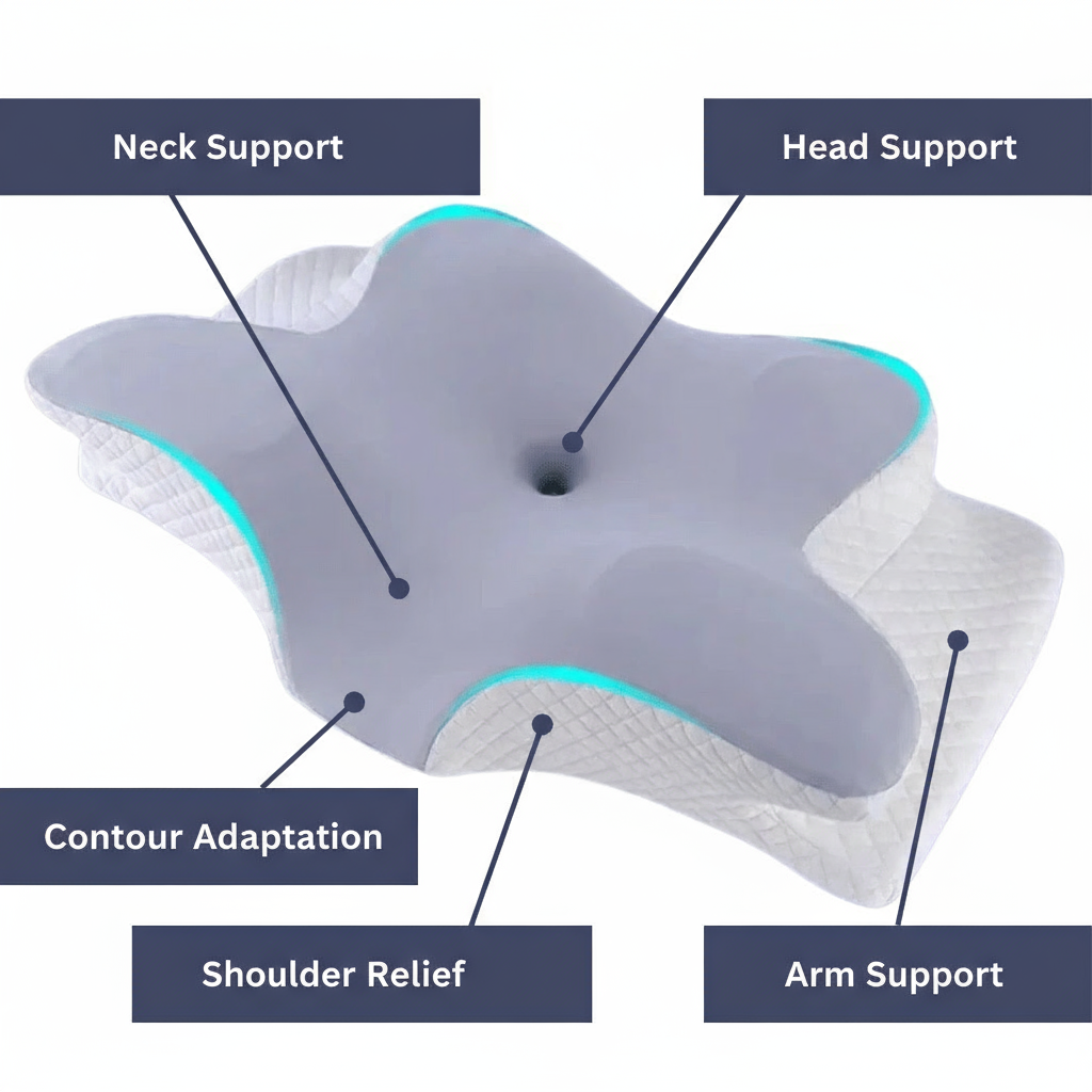 SerenitySleep Ergonomic Memory Foam Pillow for Neck Relief