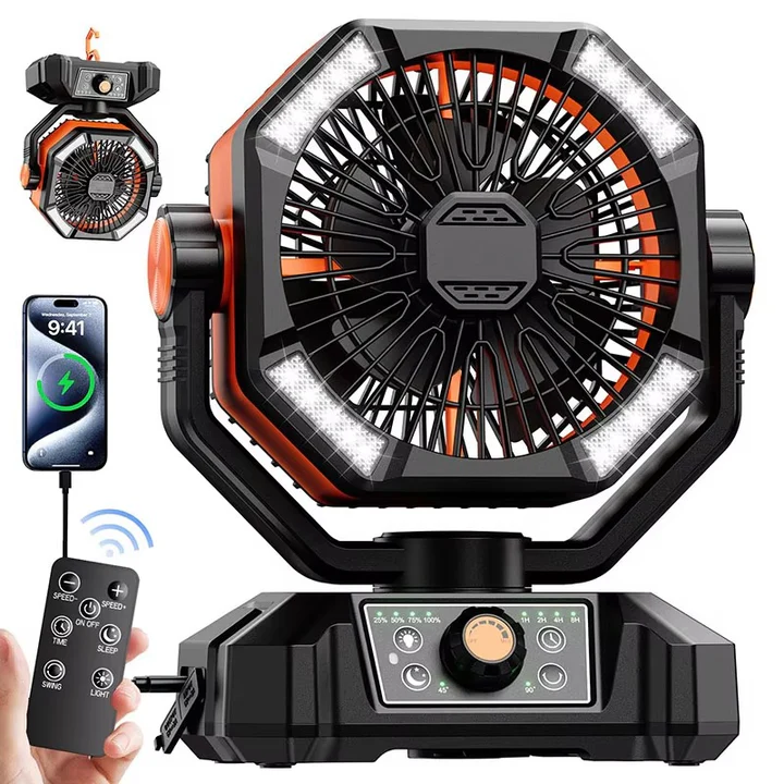 Portable Camping Fan with USB Power – Rechargeable Outdoor Cooling