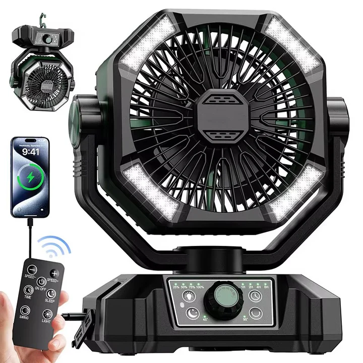 Portable Camping Fan with USB Power – Rechargeable Outdoor Cooling