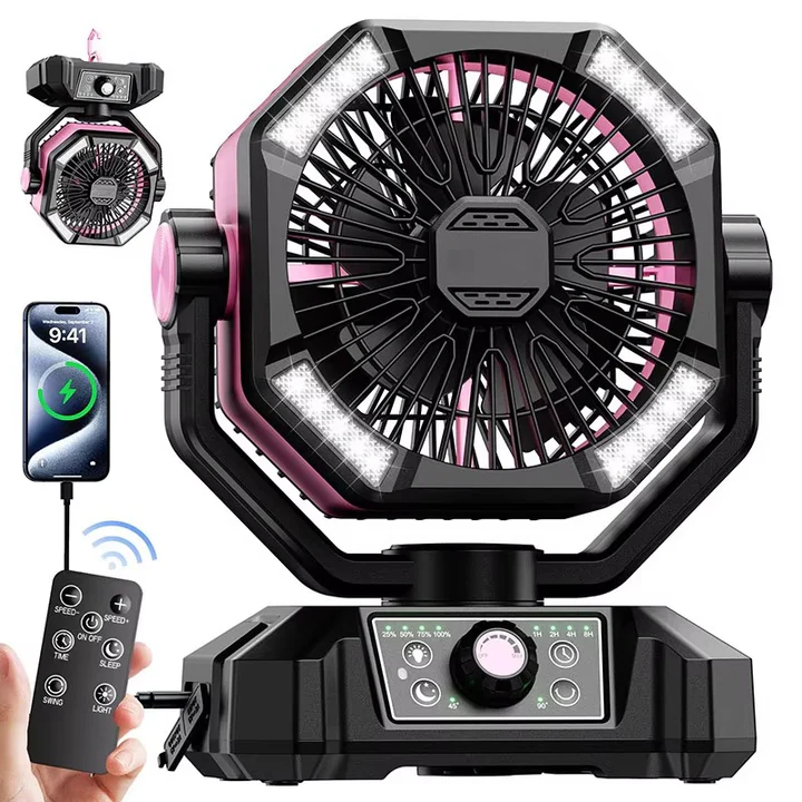 Portable Camping Fan with USB Power – Rechargeable Outdoor Cooling