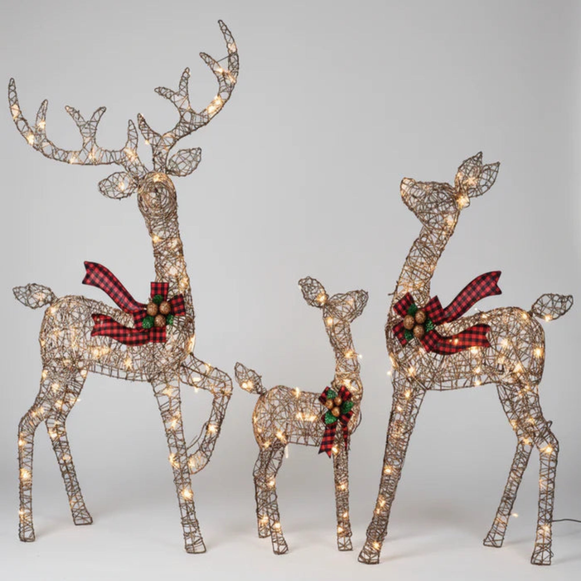 Illuminated Reindeer Family Yard Decoration for the Holidays