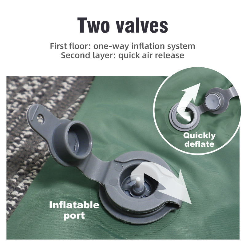 Self-Inflating Double Air Mattress with Integrated Pillow Pump for Camping