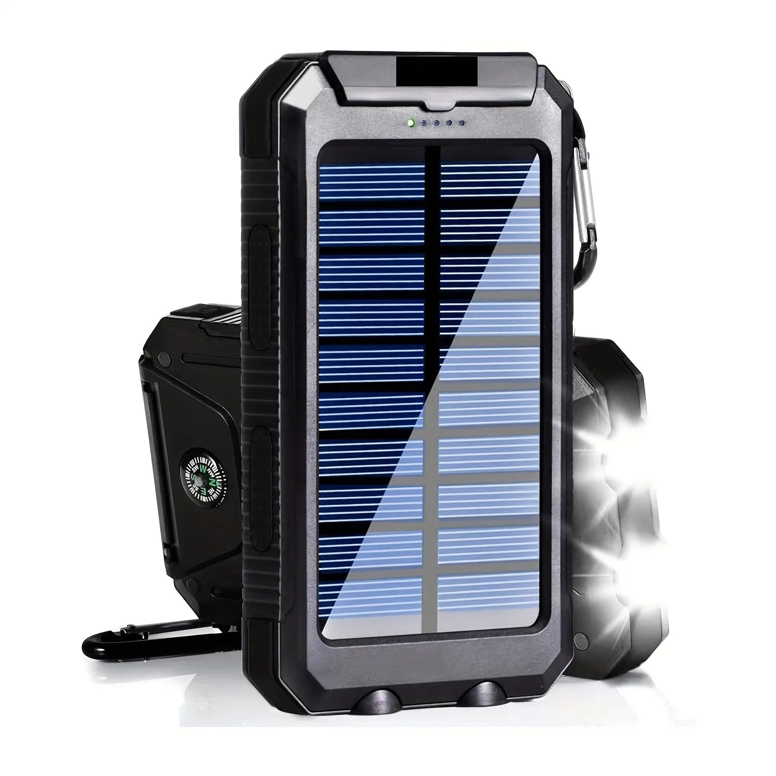 Solar-Powered Flashlight and Power Bank – 20000mAh for Camping and Hiking