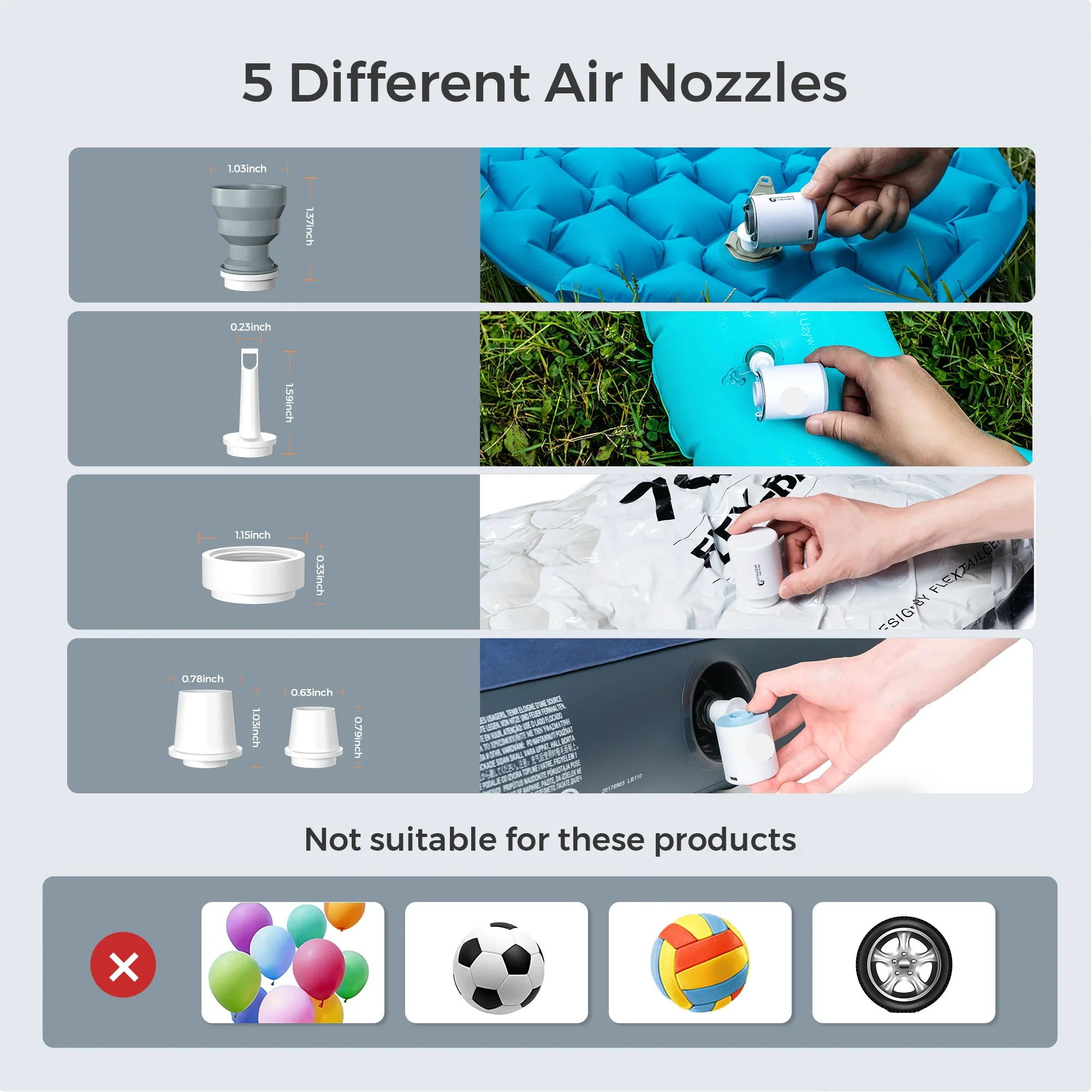 Portable Mini Air Pump for Camping and Beach – USB Rechargeable