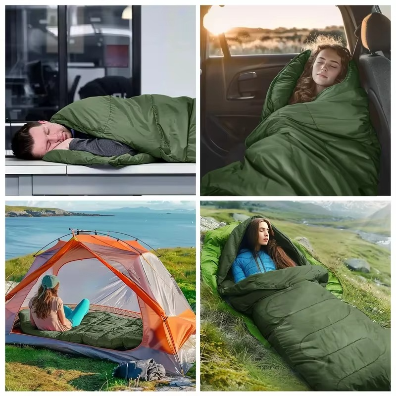 Lightweight All-Season Sleeping Bag with Waterproof Shell – Ultralight Design