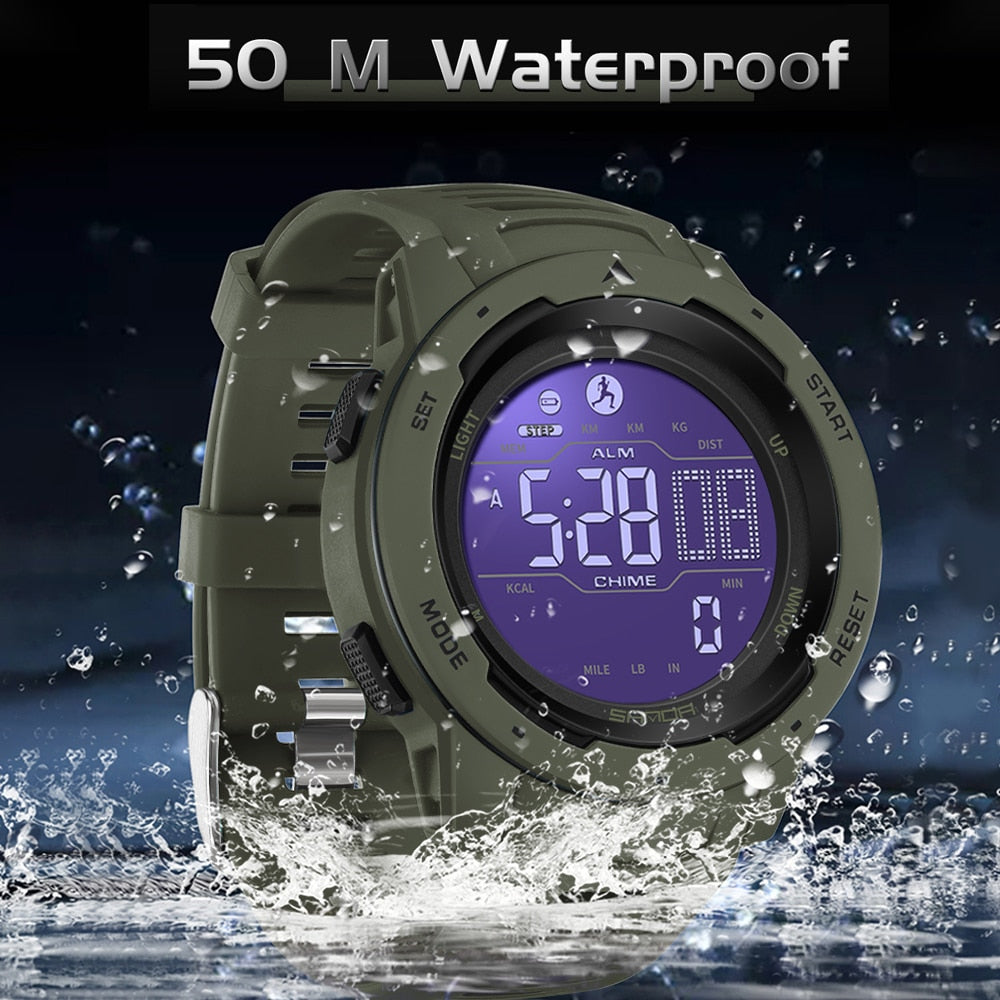 Waterproof Digital Pedometer Watch for Outdoor Fitness Tracking