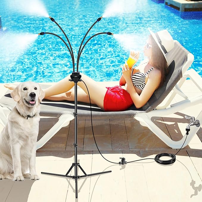 Patio Cooling System – Adjustable Height Water Mister with Fine Spray