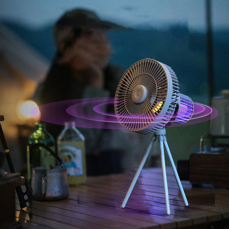 Rechargeable LED Ambiance Fan - Portable Outdoor Mood Light for Camping