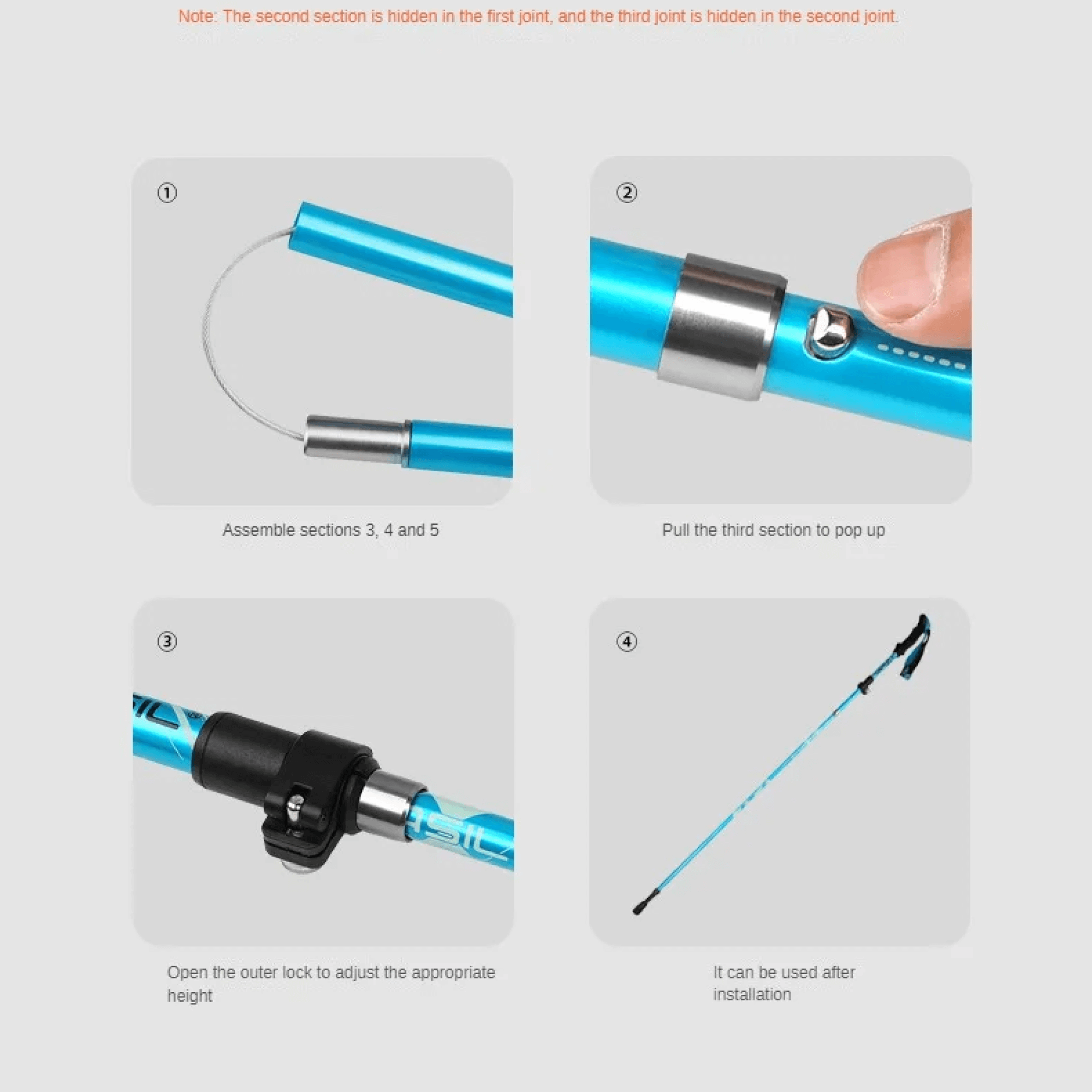 Collapsible Hiking Poles for Outdoor Trekking | Lightweight Aluminum Support