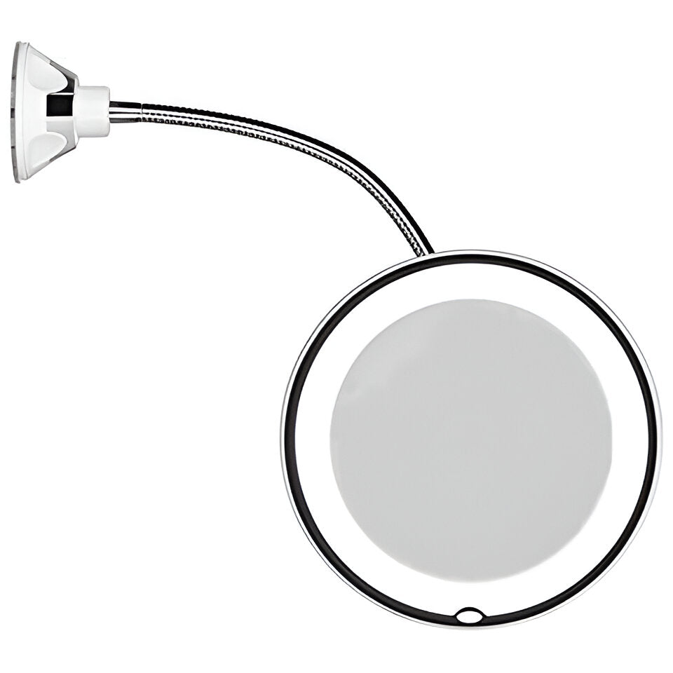 Compact 10X Suction Cup LED Vanity Mirror