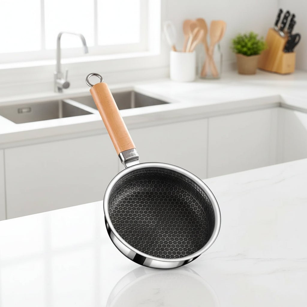 EasyCook Nonstick Stainless Steel Frying Pan with Ergonomic Handle