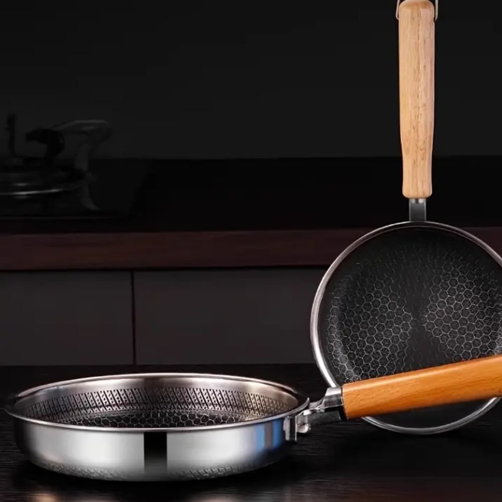 EasyCook Nonstick Stainless Steel Frying Pan with Ergonomic Handle
