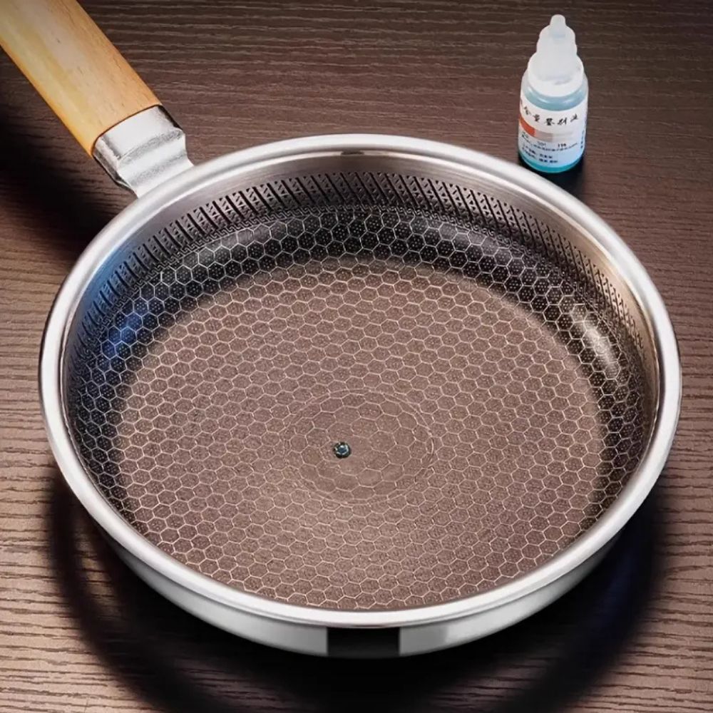 EasyCook Nonstick Stainless Steel Frying Pan with Ergonomic Handle