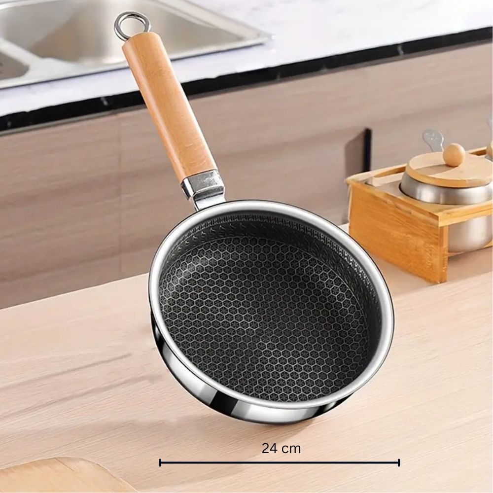 EasyCook Nonstick Stainless Steel Frying Pan with Ergonomic Handle