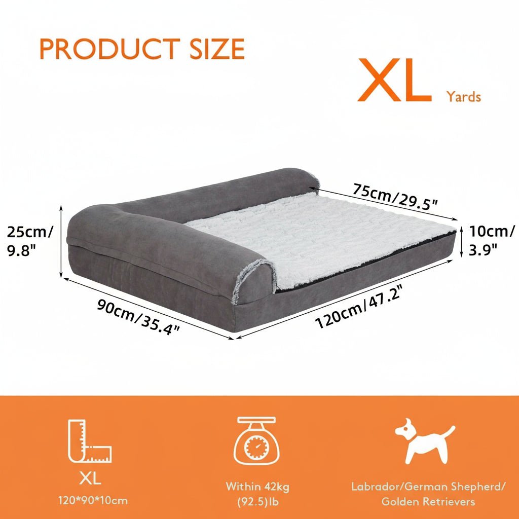 ComfortNest L-Shaped Orthopedic Memory Foam Dog Bed