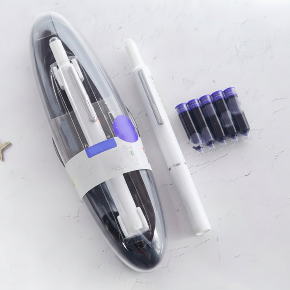 Elegant Stainless Steel Fountain Pen with Smooth Retractable Mechanism