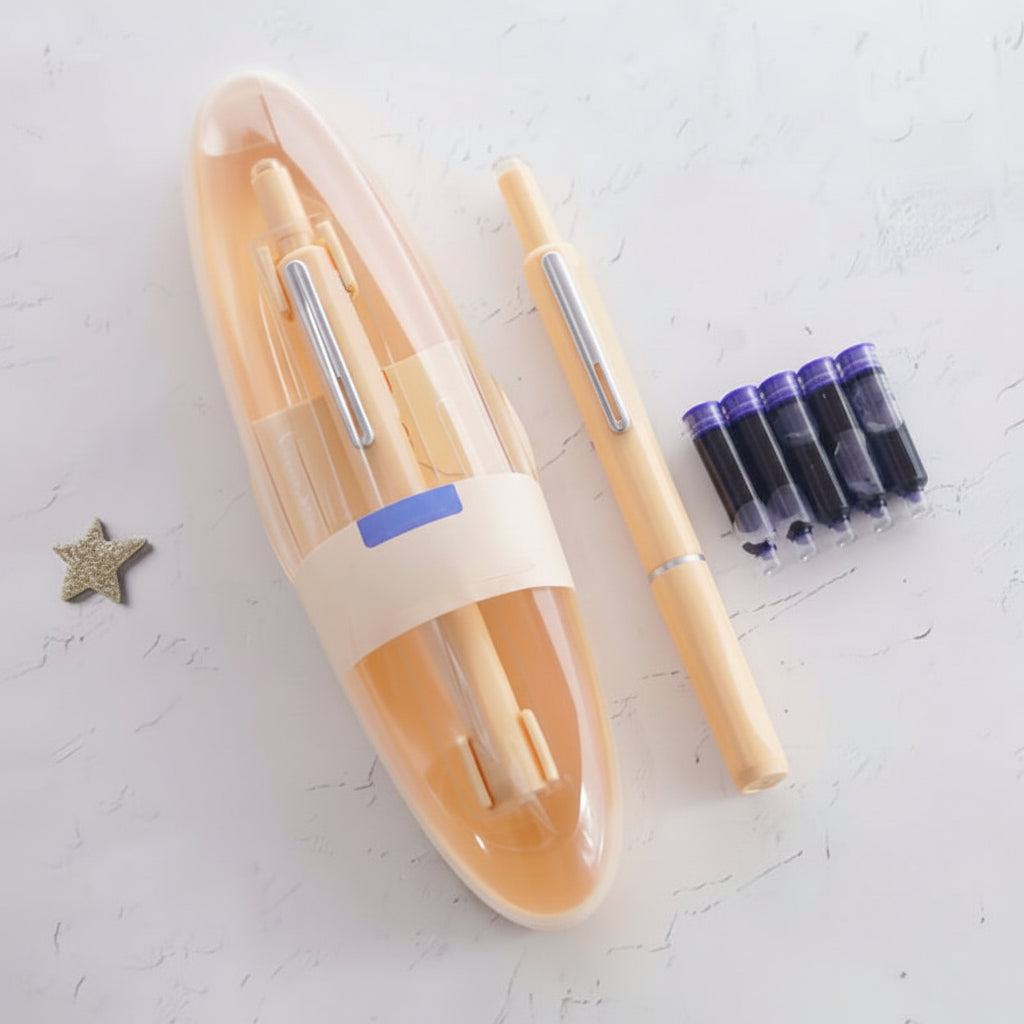 Elegant Stainless Steel Fountain Pen with Smooth Retractable Mechanism