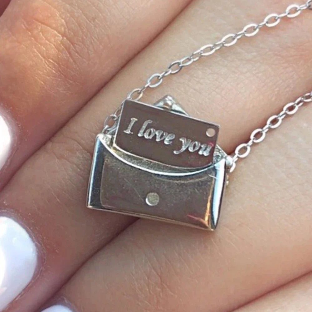 Charming Copper Envelope Pendant Necklace for Romantic Gifts