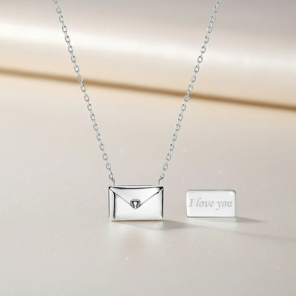 Charming Copper Envelope Pendant Necklace for Romantic Gifts
