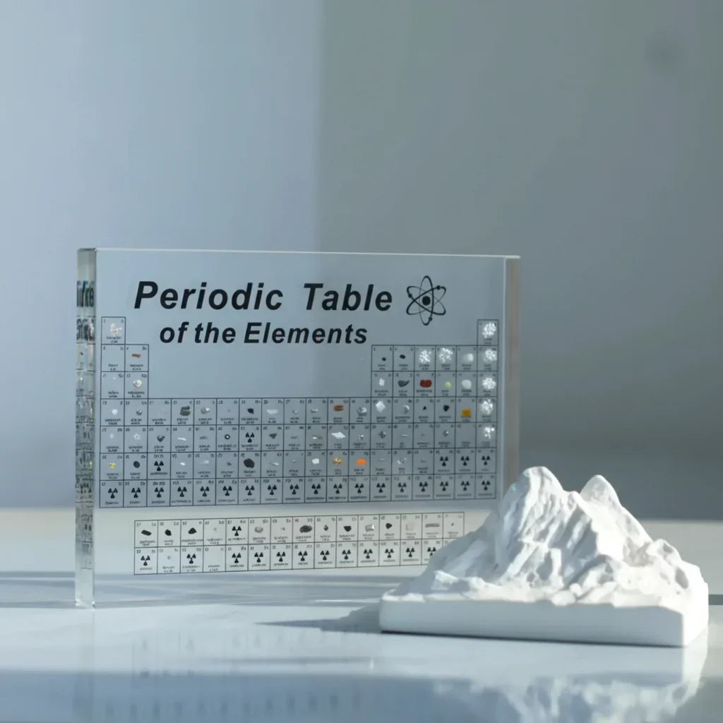 Radiant Element Display: Illuminated Periodic Table Showcase