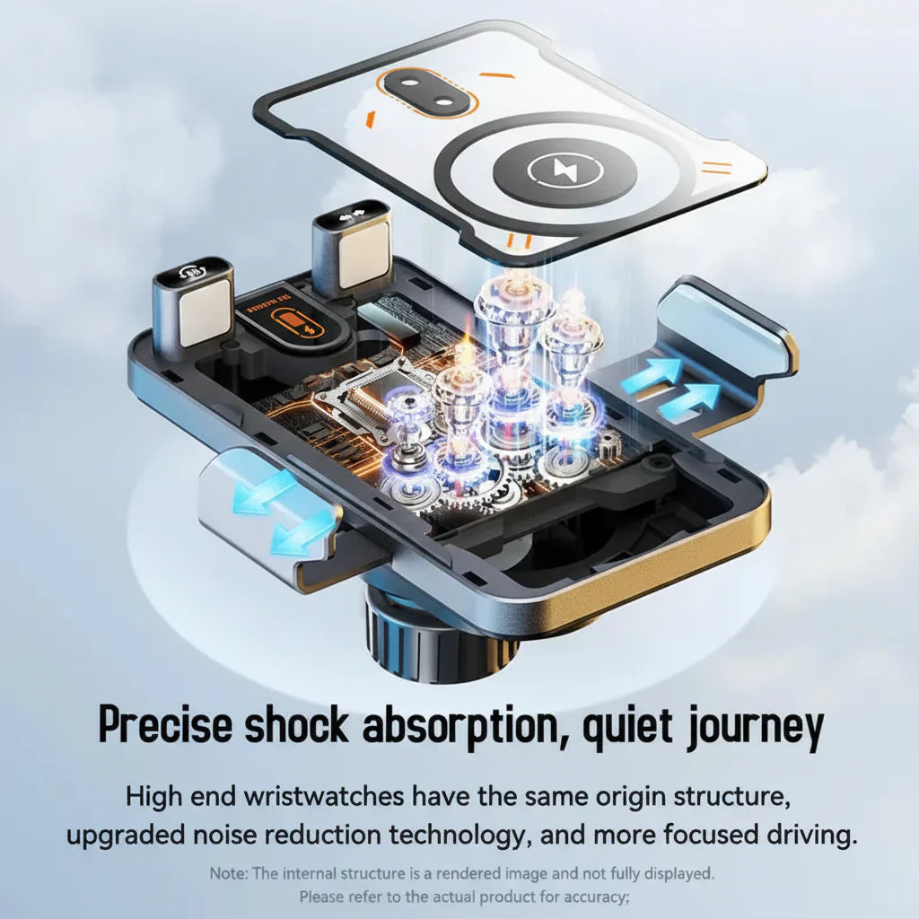 Smart Car Phone Mount with Vent Clip and Quick Charge
