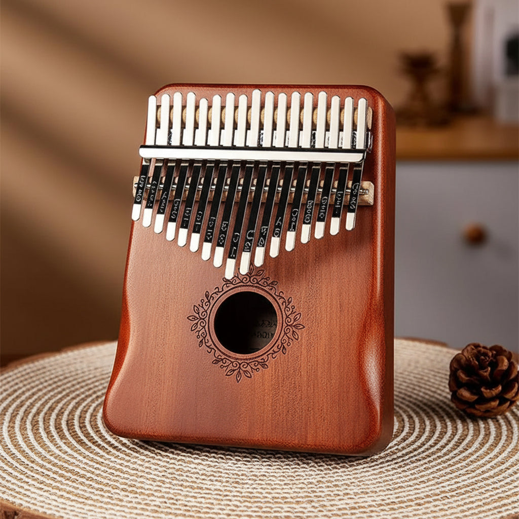 Melodic Mahogany Finger Piano with 17 Keys