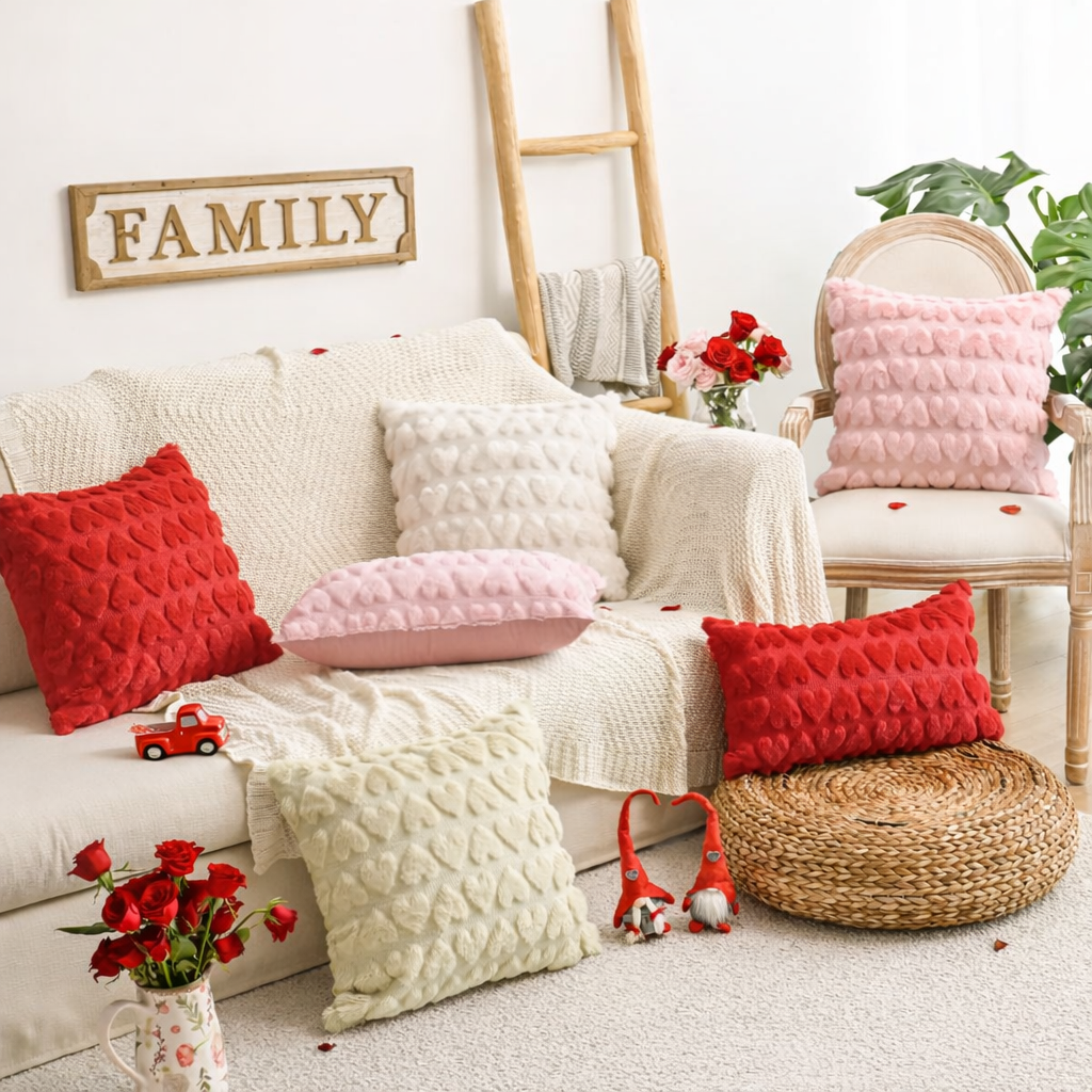 Charming Heart-Themed Pillow Covers for a Cozy Home