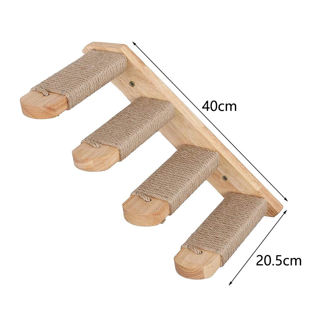FelineVista Wooden Cat Wall Shelves with Soft Padding