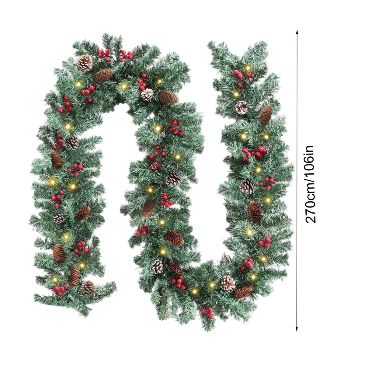 TwinkleFest Illuminated Holiday Garland with Timer Feature
