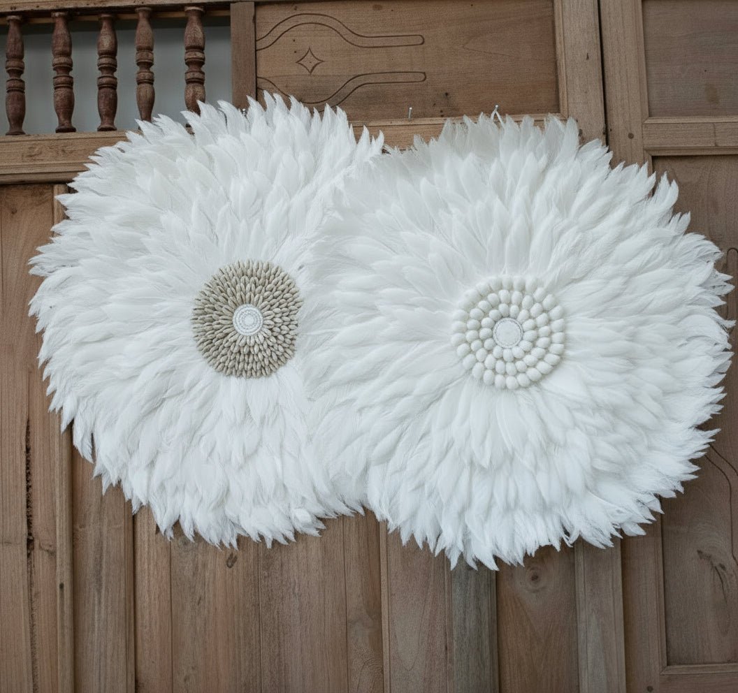 Whimsical White Feather Wall Art for Chic Interiors