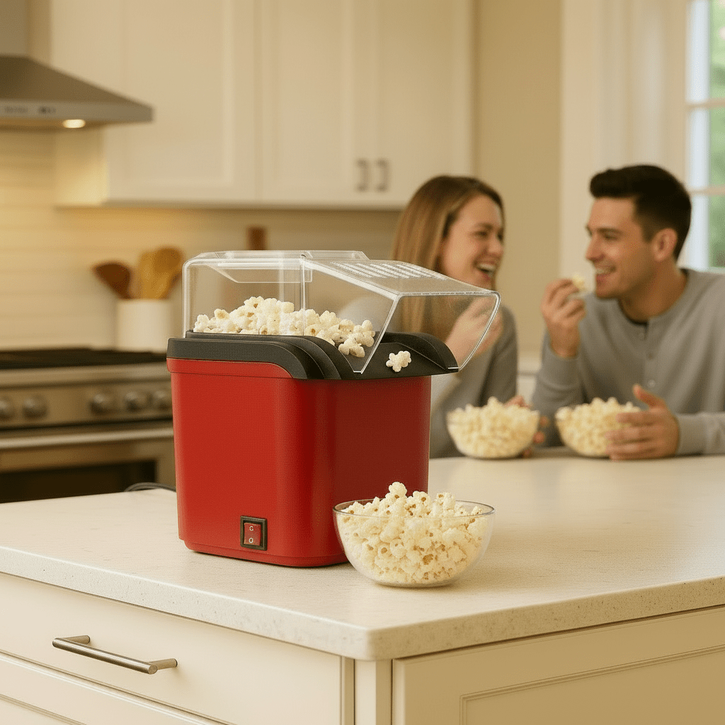 QuickPop Mini Hot Air Popcorn Maker for Guilt-Free Treats