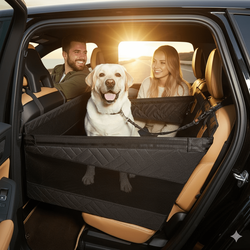 Waterproof Dog Car Seat Cover with Memory Foam for Comfortable Travel