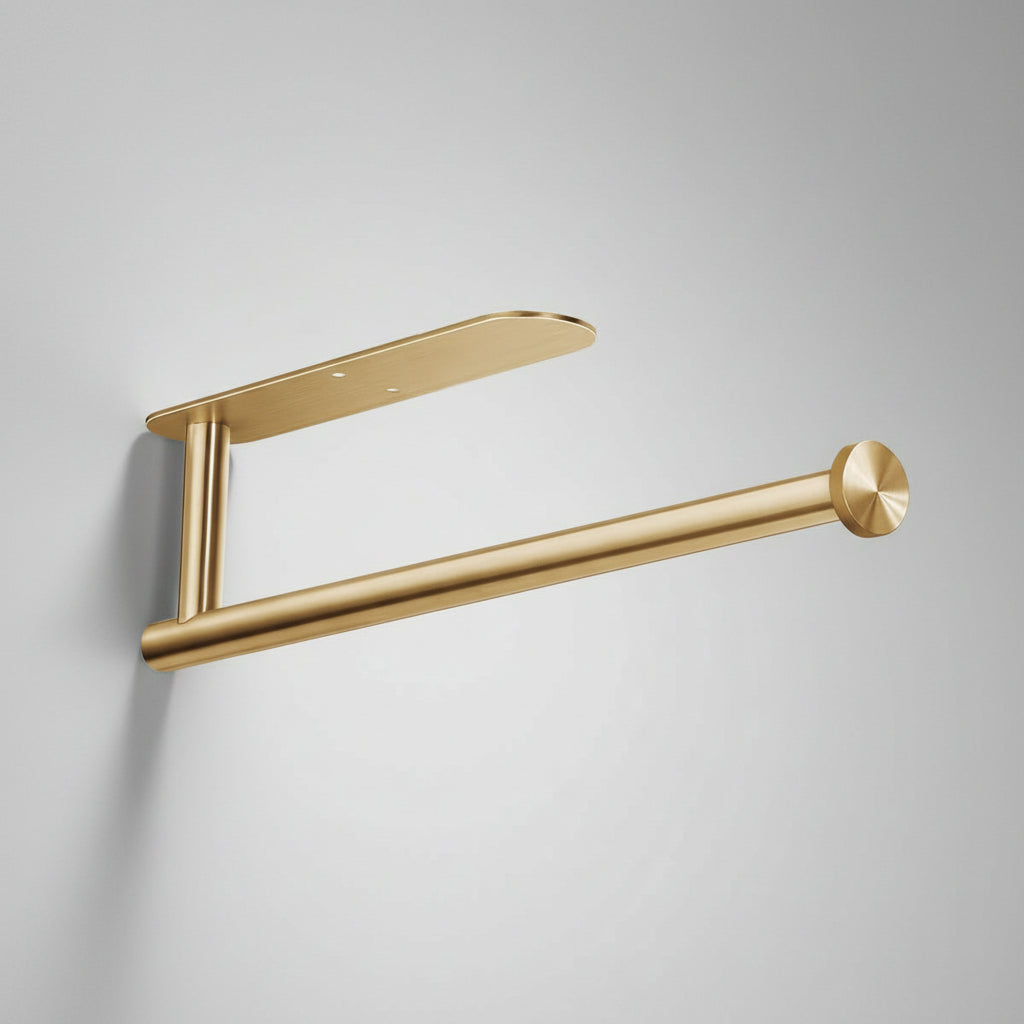 Space-Saving Under-Cabinet Paper Towel Holder in Black Steel
