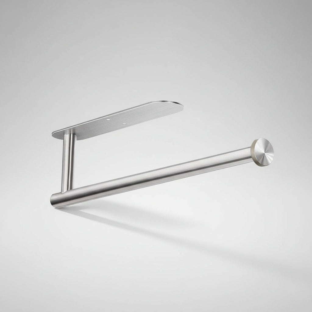 Space-Saving Under-Cabinet Paper Towel Holder in Black Steel