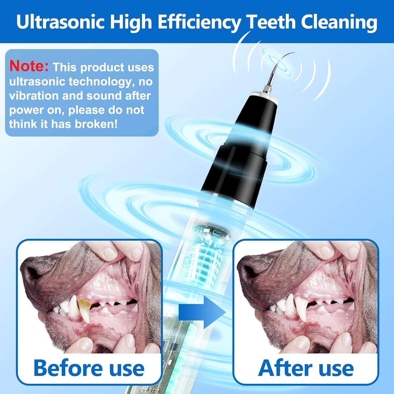Ultrasonic Dog Tooth Cleaner for Gentle Dental Care and Healthy Smiles