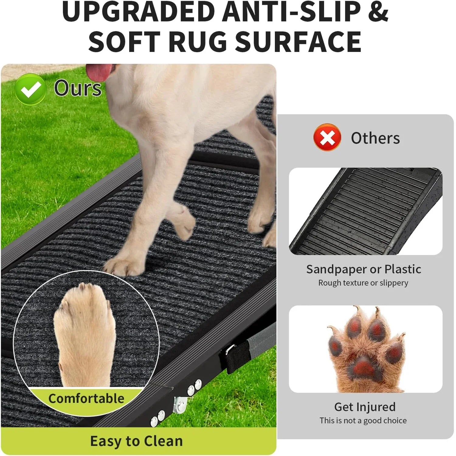 Folding Dog Ramp for Bed and Car – Lightweight, Non-Slip Pet Access
