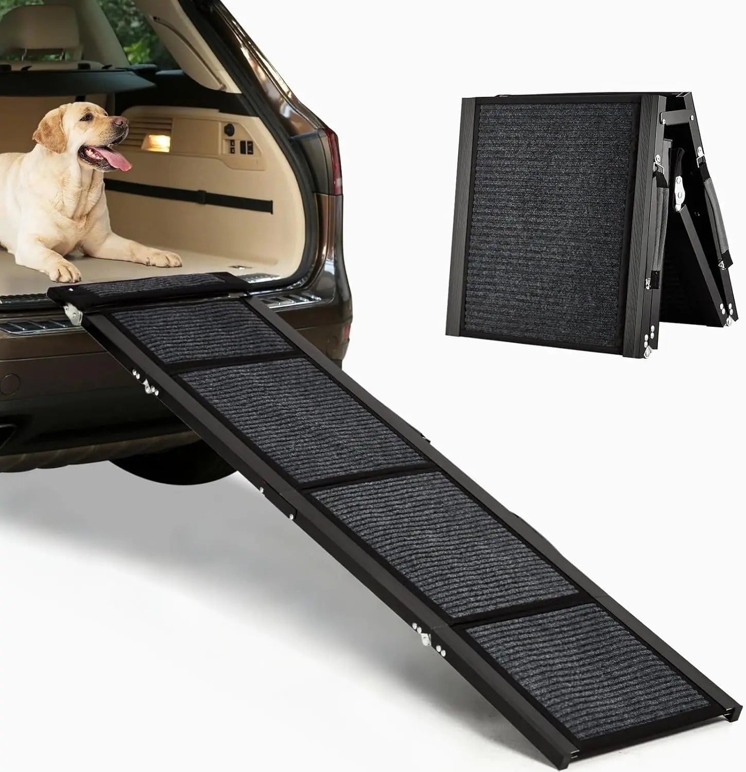 Dog Ramp for Vehicles | Foldable Quad Design with Non-Slip Surface for Large Breeds