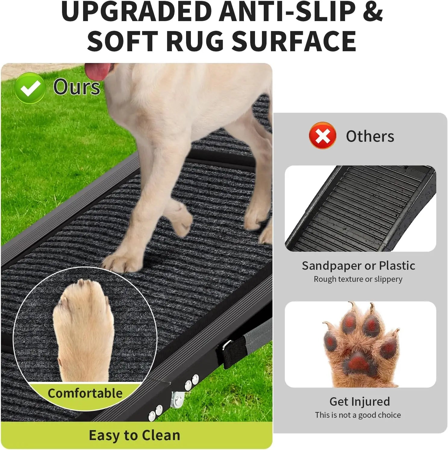 Dog Ramp for Vehicles | Foldable Quad Design with Non-Slip Surface for Large Breeds