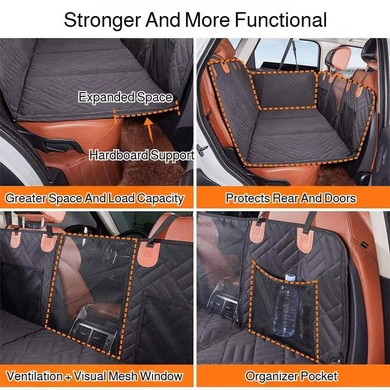 Waterproof Car Seat Cover for Pets with Backseat Extension – Durable Protection