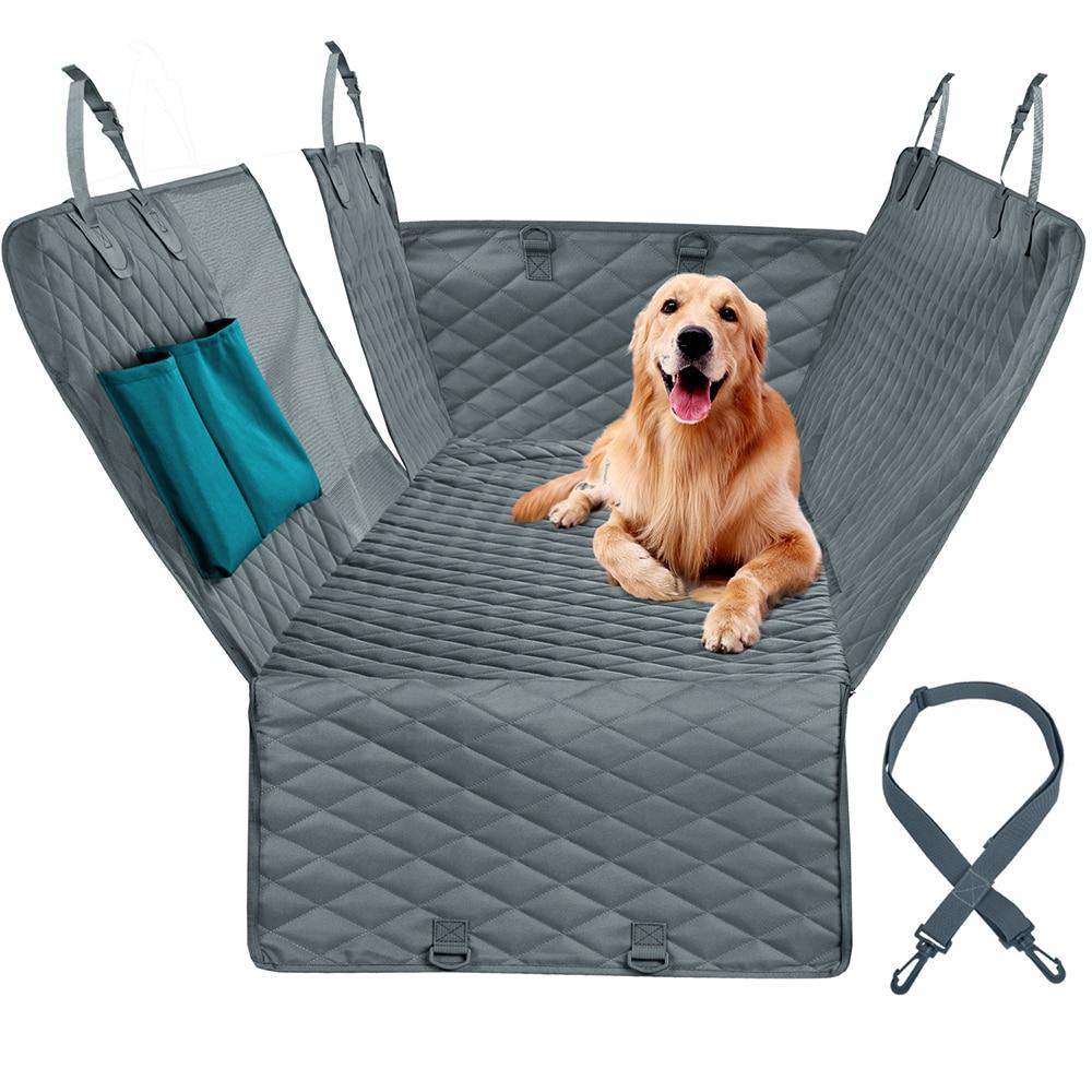 Dog Car Seat Cover for Pets – Eco-Friendly Design with Safety Clips & Mesh Center